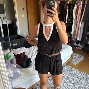 Lush Black and White Romper